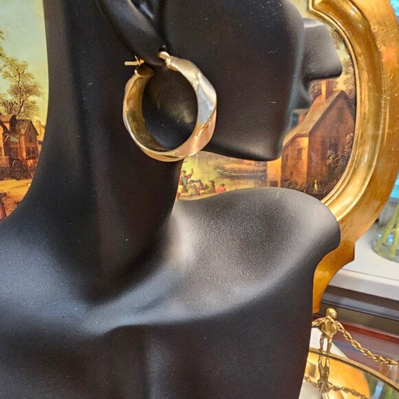 14 K Three color Gold, Electroform Women Earrings, Made in Italy - Picture 7 of 12